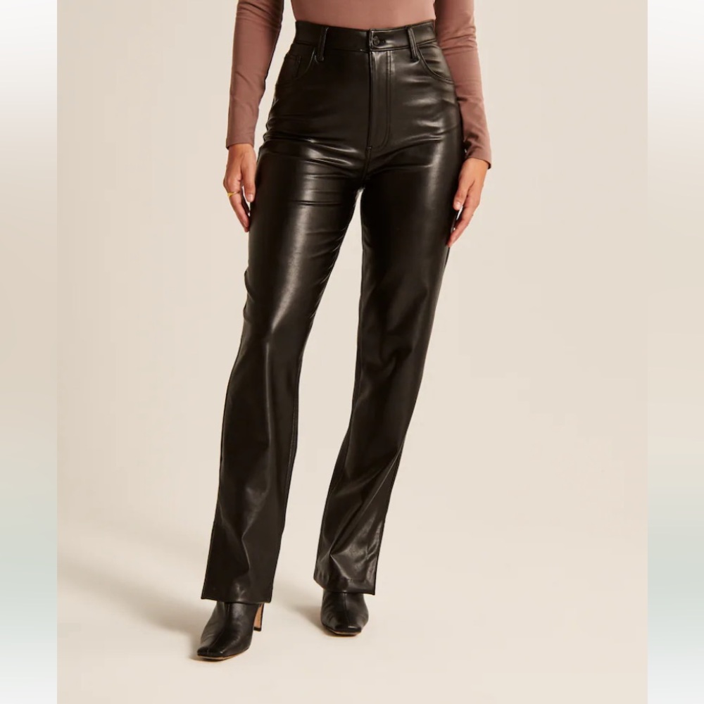 NWT Abercrombie Split Hem Vegan‎ Leather Pants